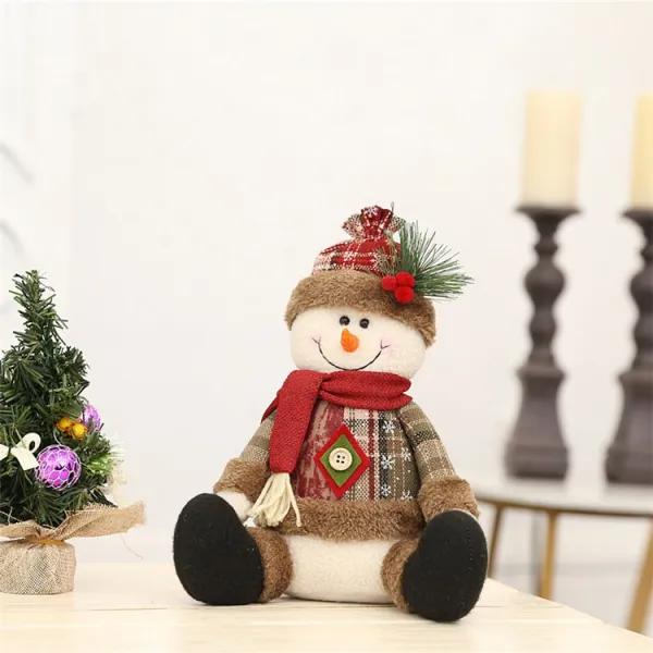 크리스마스 눈사람 장식 소품 신축 산타 눈사람 사슴 인형 쇼윈도 진열장 크리스마스 장식 선물, 앉은 자세가 사람을 설복시킨다.