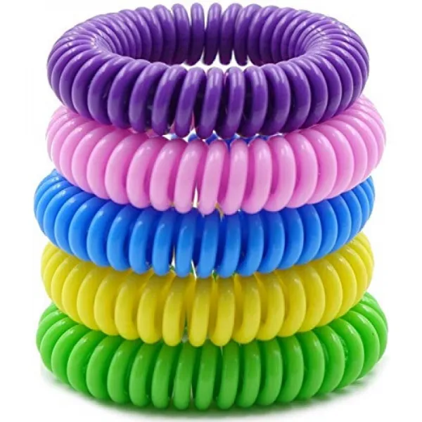 늪 보조 모기 구충제 팔찌. 10 팩. 성인과 어린이에게 적합한 방수 팔찌. 실내 및 실외 사용에 가장 적합 단일옵션