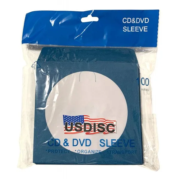 USDISC Paper Sleeves 100g Window Flap Blue Pack of 500