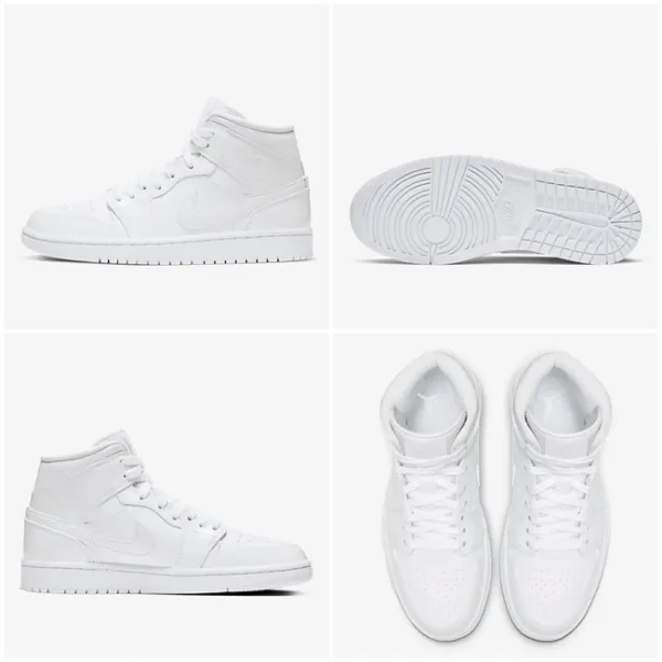  해외배송 나이키 100스퀘어 나이키 우먼스 에어 조던 1 미드 트리플화이트 Womens Bq6472 100 Nike Air Jordan Mid 100스퀘어