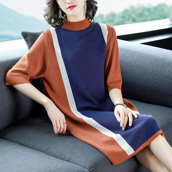 블랙바바 여성 니트 미디원피스 빅사이즈a19092809