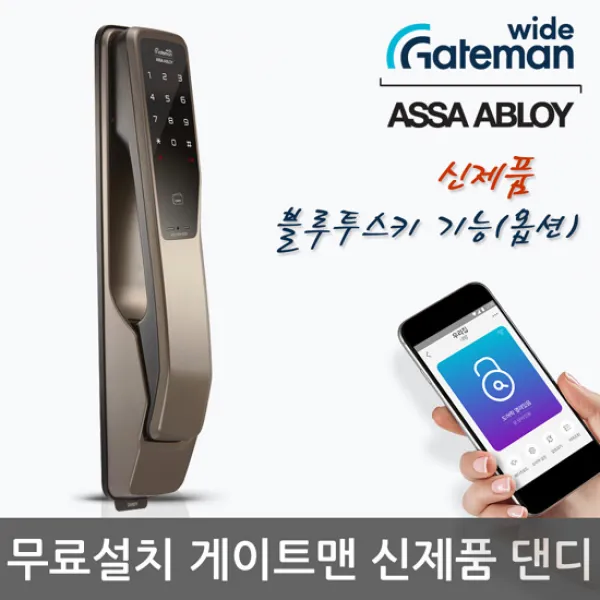게이트맨 [무료설치] 푸시풀 댄디 카드키4개+비밀번호 디지털도어락 번호키 현관문도어락 도어록, -무료설치(A지역)-내일설치가능