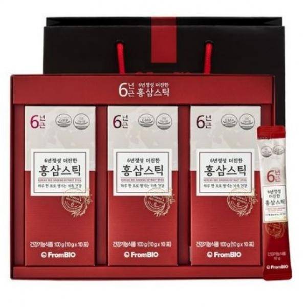 프롬바이오 6년정성 더진한 홍삼스틱 + 쇼핑백, 10g, 1170포