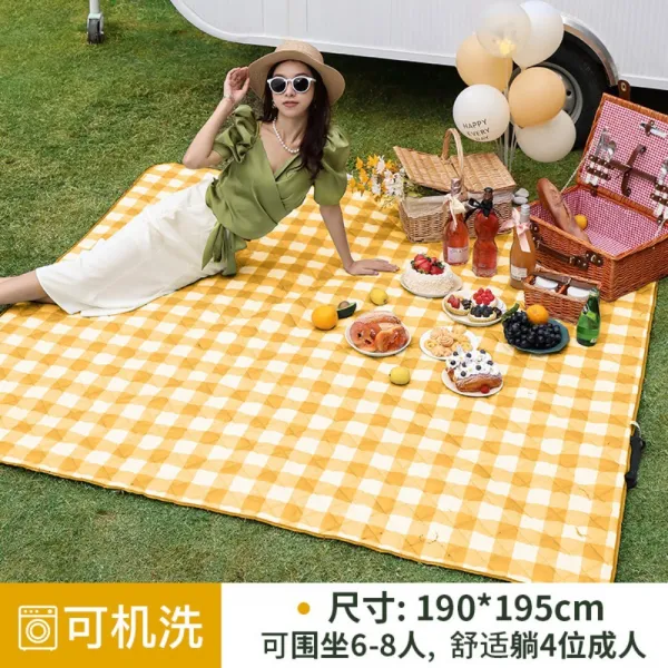 가을 야외 나들이 매트 습기 방지 두껍게 야외 방수 캠핑 잔디 매트 오렌지 190×195cm 