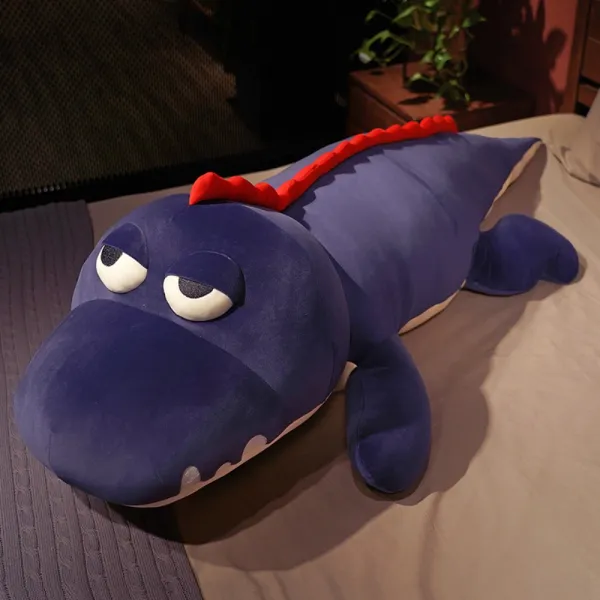 귀여운 공룡 다양한 색상 대형 안고자는 받필로우 인형, 푸른 공룡 + 80cm