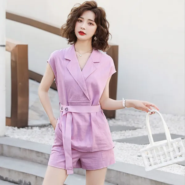 서구적인 느낌의 여 년 여름 반바지 작은 키 코디가 도드라져 보이는 향풍 패션