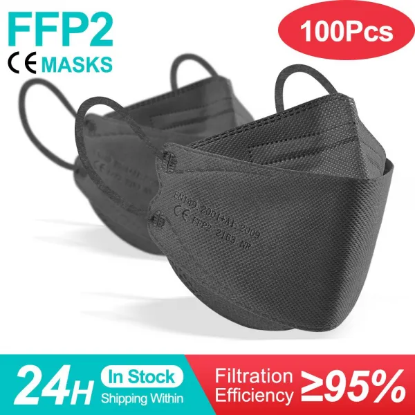 컬러 피쉬 마스카라 FFP2 KN95 마스크 한국 인증 마스카라 fpp2 동질가 호흡기 ffp2mask ce 재사용 가능한 마스크 마스크, adult gray 100pcs_12