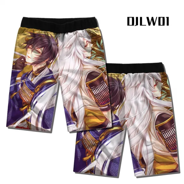 도검 막춤 소호 삼일월 종근 2차 게임 주변 남자 츄리닝 바지 큼 숏 팬츠, 블랙 5