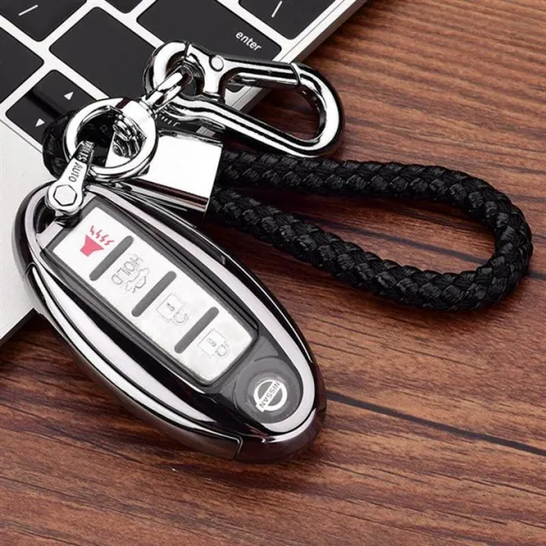 닛산 헨일 키홀더 적용 치준 태양빛 천뢰 소요객 여 위니 뽕차 세트, A타입 전깃불 실버 블랙 뜨개실 단추