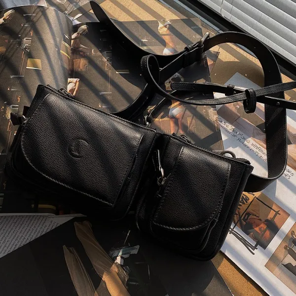 가죽크로스백 즉시 지급함 ACSENSE 오목 조형물 모자라다 그것 불가 간지나는 레이어드 2347887651