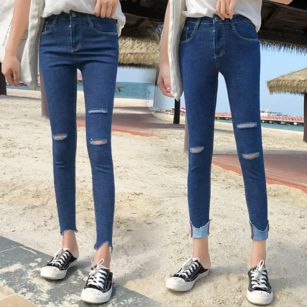 머머다 여성 하이웨스트 빈티지 스킨니 청바지 데님06 Iim06