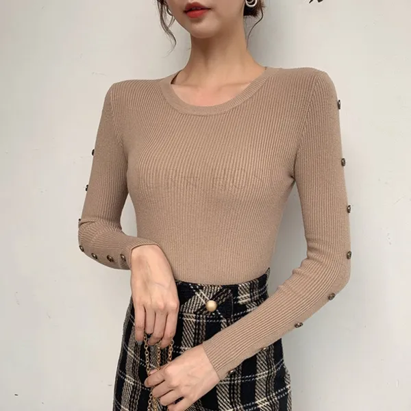 Kirahosi 히쿠 가을 여성 니트 티셔츠 블라우스 예쁜 스웨터 패션 N 60 +덧신 증정 Abfeu26y