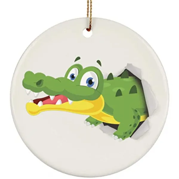 Nmt Funny Alligator 2 Go Through Hole 크리스마스 트리 화이트 세라믹 원 Alligator 2 P075208cvnjfbn9