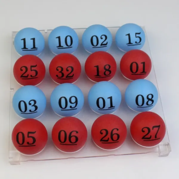 수동 축제 경품 로또 추첨 로또기계 장난감 번호추첨기 뽑기 엠티 마피아 게임, 2 색 볼이있는 큰 빨간색 51