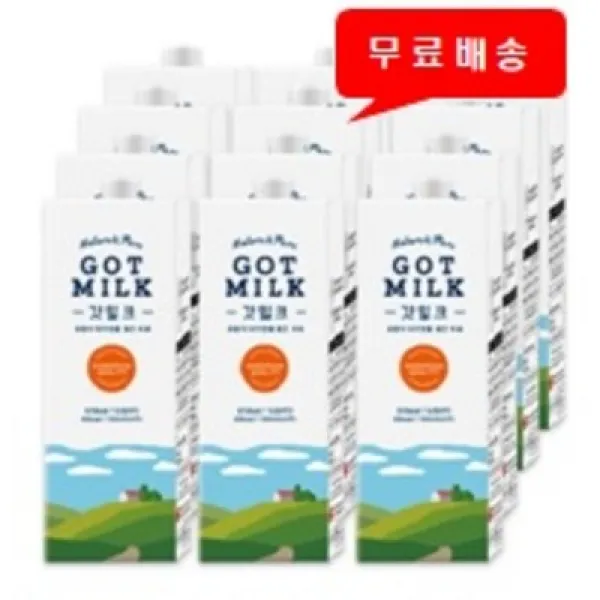 [유통기한 23년 1월 이후] 프리미엄 목초 수입멸균 우유 갓밀크, 10입, 1L