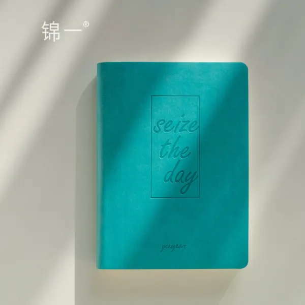 심플 A5 메모장 막일꾼 작문 기예 대 서예용붓말이 자 장부책 보관파일 발췌장 회의를 기억하기 쉽다 기록된 소프트레더, 깊은 쑥 그린 （seizetheday