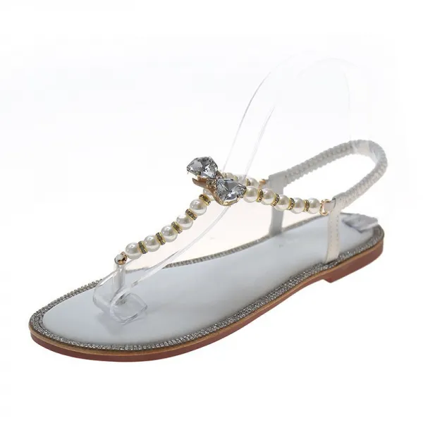 진주플랫샌들 여성 스윗 트렌드 인싸템 스타일리쉬 CHIC 스톤 발을 끼다 슈즈 2191871149