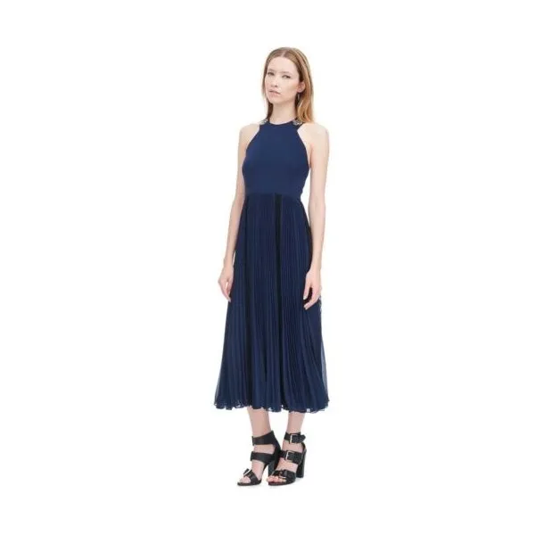 125821 New 레베카테일러 Rebecca Taylor Sleeveless Pleated Embellished Midi 드레스 블루 0850 10
