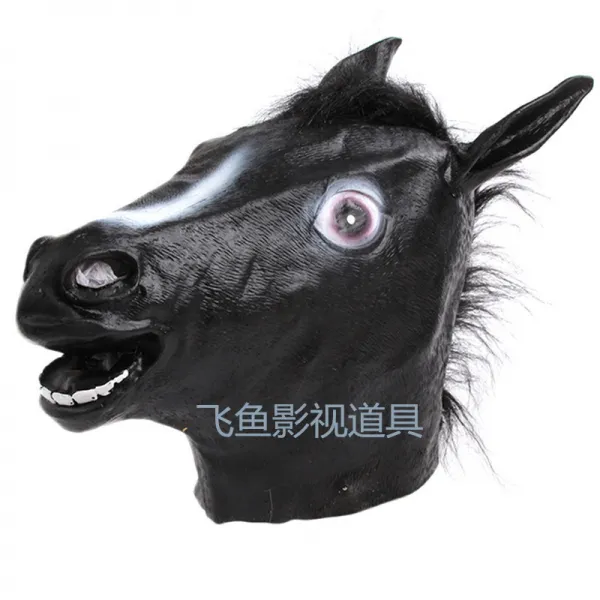 말머리 캐릭터가면 웃긴 여우가면 동물가면 머리 마스크 파티 재미있는 유튜브 아프리카, 검은 말 머리