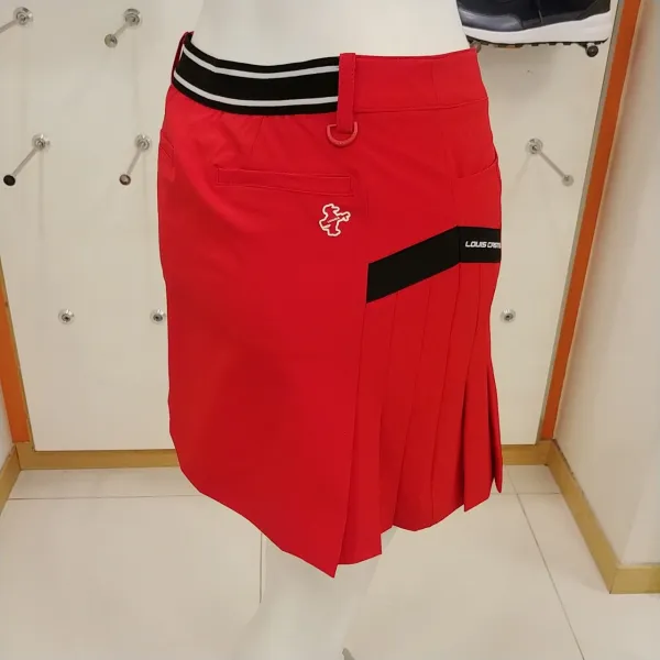 루이까스텔 22년 SS신상 봄여름 여성 38cm 솔리드 양옆 플리츠 스커트