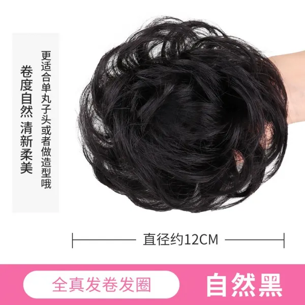 완자머리 가발 여자 헤어 롤 볼륨 컬 슬립온 올림머리 봉오리 진 머리 내츄럴 원 1 내추럴 블랙