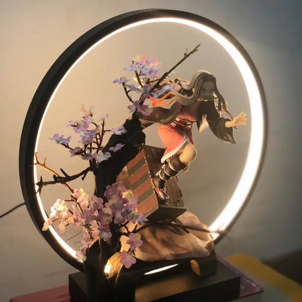 귀멸의칼날 Led 피규어 연기 특수효과 굿즈 네즈코 카마도탄지로 일륜도 젠이츠 귀칼 대형 오리지널 케이스 자체 사용 + S개