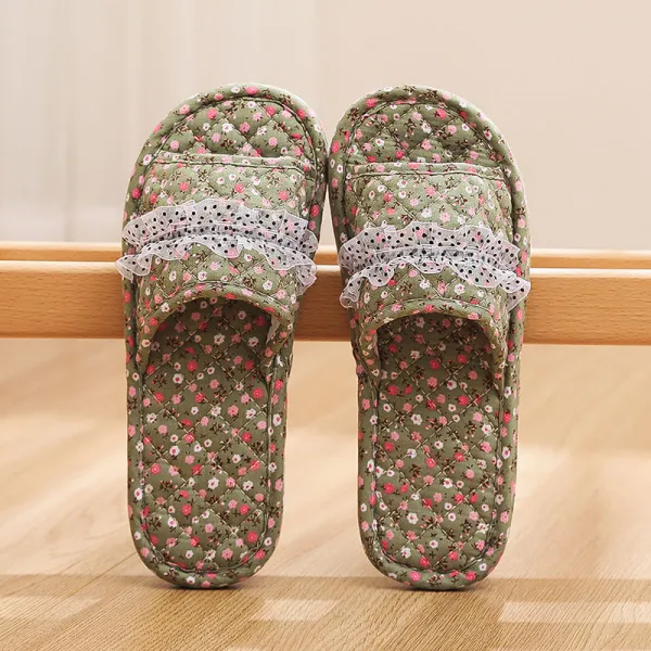 퀼트 천의 스리퍼 남성 여성 가정용 없다 타일 바닥재 겨울 가을 계절 소프트 밑창 면 끌다