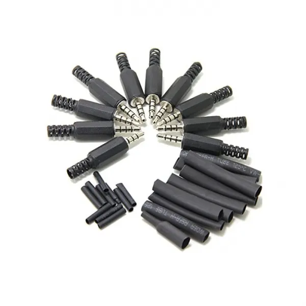 wuernine 10 개 세트 3.5mm 스테레오 4 극 미니 플러그 커넥터 자작 솔더 타입 헤드폰 /, 자세한 내용은 참조, 자세한 내용은 참조