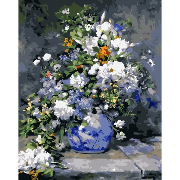 모모픽스 diy 명화그리기 40x50cm I06 르누아르 봄의 부케 물감2배 아크릴 유화 색칠하기 명작 그림 취미