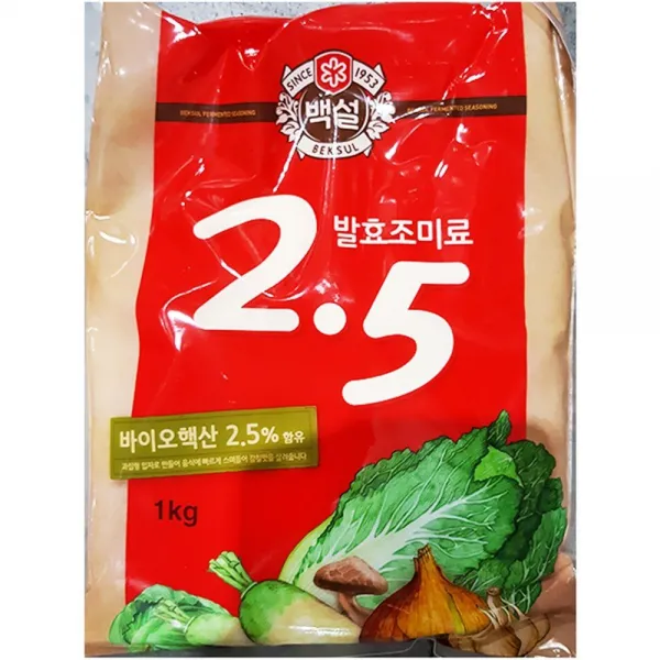 FOOD2.5 핵산 고복합 백설 1kg 발효 조미료 MSG 식자재 미원 식자제 식자재전문 식자재업체FW3C1AB9, 1