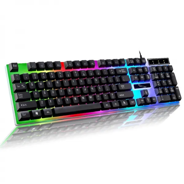 G21 게임 키보드 부양기 유선 발광배광 키보드 세트 사무실 데스크톱 노트북 USB 키보드 세트 미라클 따돌림 G21 키보드 블랙입니다, 상세페이지 참조, 상세페이지 참조