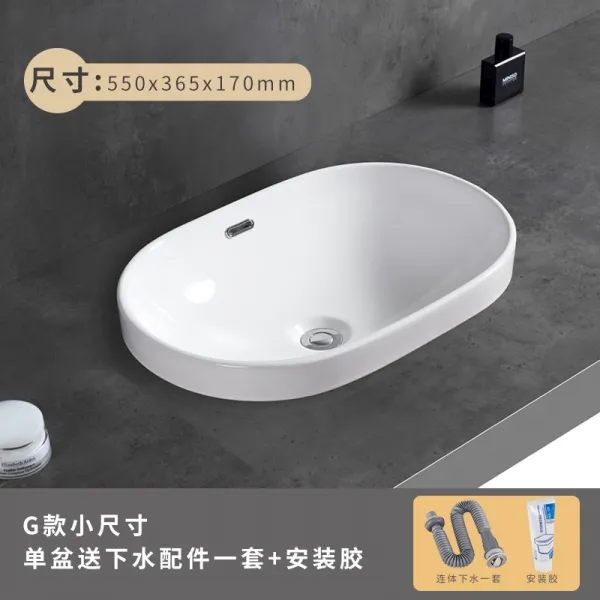 DIPYLON 세면대하부장 탁상용 반감형 세면대 집 도자기 네모난 대분대 위 타원형, 타입 스몰 사이즈 홀수 [배달]물