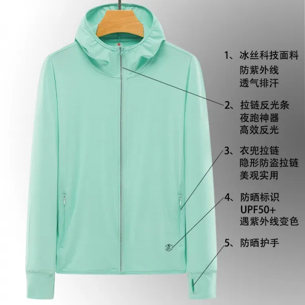 Jul.24 4번 Upf50+여름 아이스 선레이서 남야상 경량 자외선 차단 여야상자외선을 의복 방지하다.z 2xl 민 트 그린 녀 업그레이드 버 전 