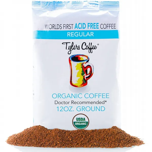 Tyler 's Low Acid Organic Ground Coffee-100 % 아라비카 전체 맛-중성 pH-쓴맛 뒷맛 없음-소화에 부드, 1, 단일상품