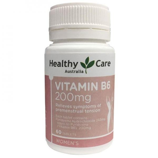 헬씨케어 비타민B6 200mg 여성건강 월경증후군완화 적혈구건강지원 60정, 1개