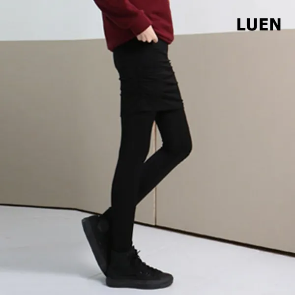 LUEN 말보벤 치마 레깅스 여성 여자 기본 무지 치렝스 치깅스 빅사이즈 데일리 캐주얼 스판 셔링