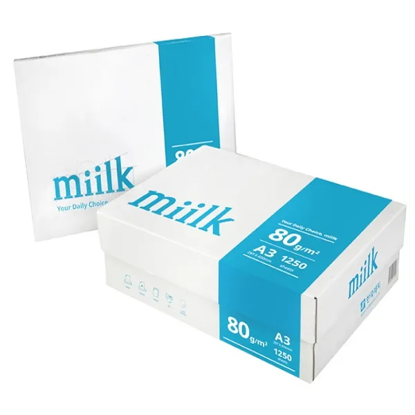 도매빅뱅 (한국제지 Miilk A3 복사용지 80g 1Box (1250매) (무료배송 한국제지/무료배송/복사용지, 단일 종이/파일 사이즈