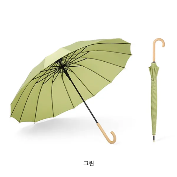 루야스 16살대 무지 우드 장우산 1+1