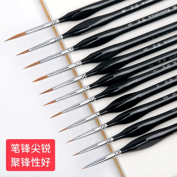 줄라이 글로벌 물분필 황 수분 유화그림 수채꽃 페인팅 00000 번 근래 모빌 모서리를 모사함 스틸레토 꺾자 그림붓 그림솔, 본상품, 4번 레드