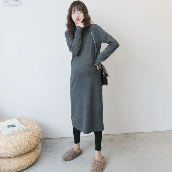 가나다몰 홈웨어 임부복 라운드넥 맨투맨롱원피스bwto286