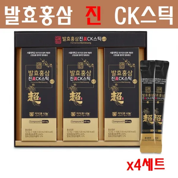 초월홍삼 발효홍삼 홍삼진액 홍삼정 컴파운드k 스틱 진세노사이드 고함량 효삼 발효산양삼 면역력 홍삼선물세트 서울대학교특허기술, 4박스, 30스틱