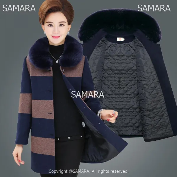 Qterra 특허브랜드 엄마옷 모직코트 40 50대 중년 여자 빅사이즈 코트