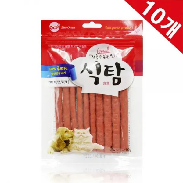 CMJ 소고기져키 식탐 90g 10개묶음 - 애견간식, 도매허브 1-CMJ