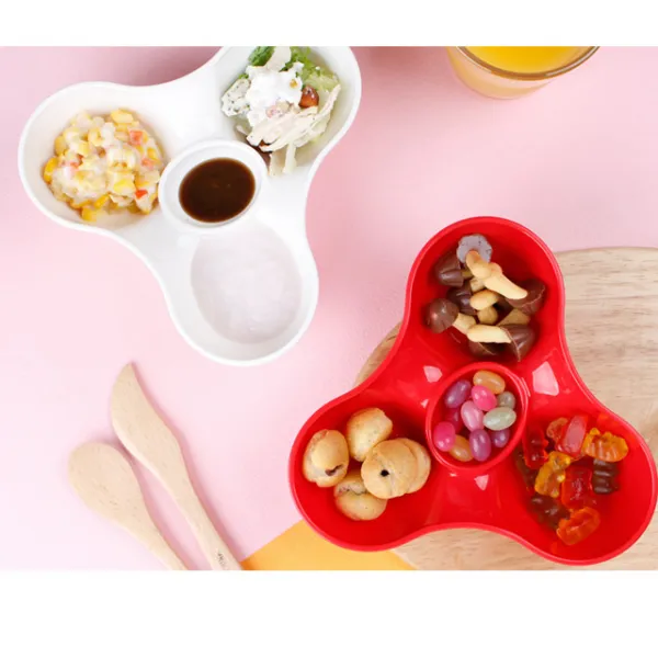 바바켓 어린이집 유치원 나눔접시 나눔식판 간식식판, 화이트, 삼각