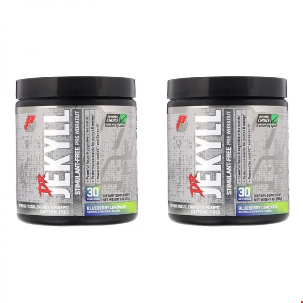 프로섭스 Dr Jekyll 각성제 무함유 운동 전 보충제 블루베리 레몬에이드 255g(7.9oz), 2개묶음, 1