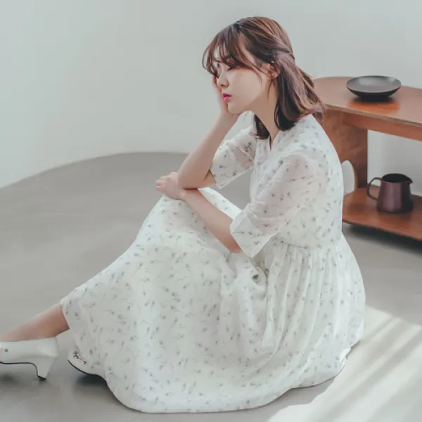 수설화 생활한복 마음 철릭원피스 생활한복(개량한복)