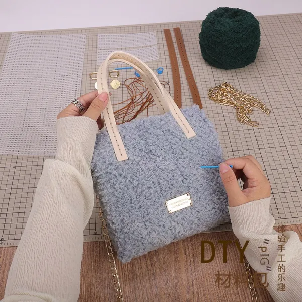 도담스토리 핸드메이드 라탄 현아한 같은스타일 손뜨개질 DIY 재료 도급 맡다 트윈 여자 친구 선물 자체제작가방, 타바스그레이 타바스그레이 재료 가방