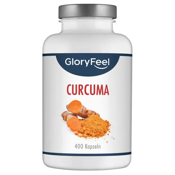 GloryFeel® 심황 400 캡슐-비교 당첨자 2020 *-캡슐 당 인도의 700mg 오리지널 심황 분말-커큐민 및 피 페린 함유-독일에서