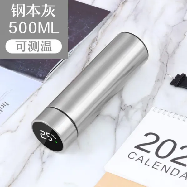 스마트텀블러 스마트 보온컵 남학생 진공 304스테인레스 물컵 여성패션 보온 24시간 . T18 스마트 온도측정 철본회 500ml_ 싱글컵