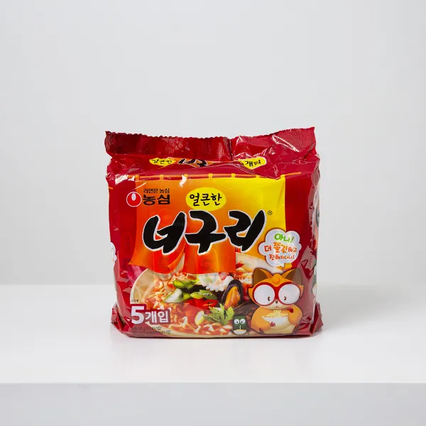 0 농심 얼큰한 너구리 5개입 옵션1 기본포장 박스or비닐포장 +0원 